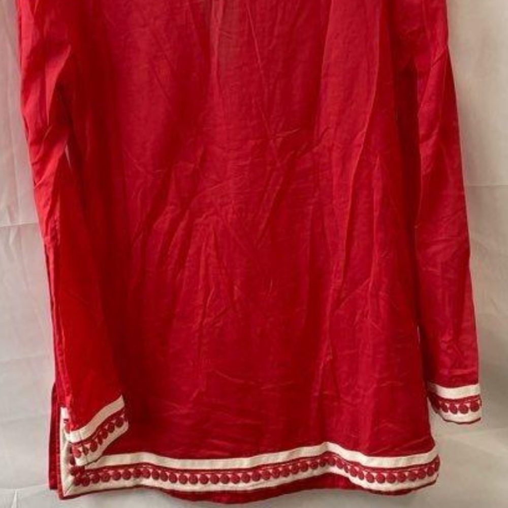 Tory Burch Red Tunic Coverup Top - Picture 5 of 10
